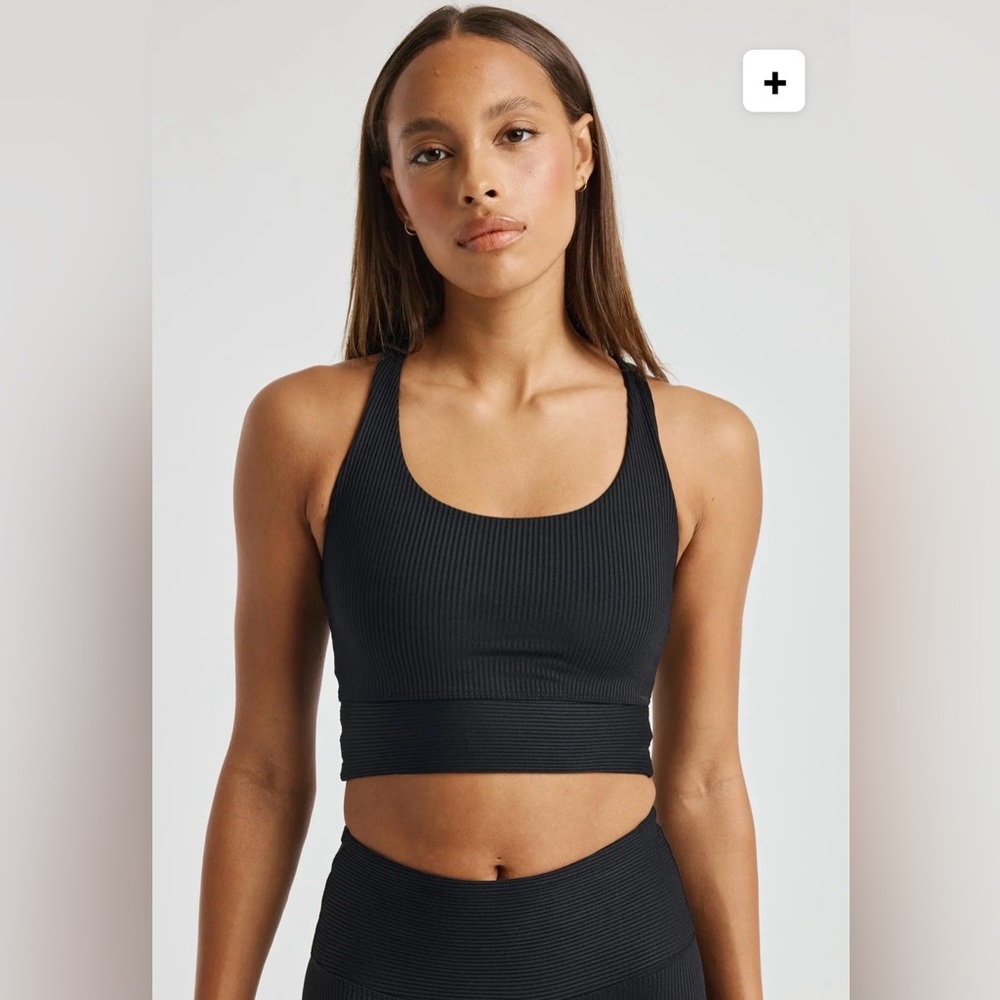 Year of Ours Black Ribbed Sports Bra